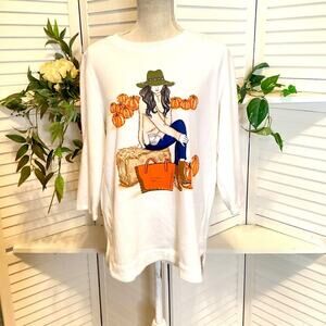 KISS & FLY NEW FALL PUMPKIN SOFT SWEATER SIZE LARGE 1241